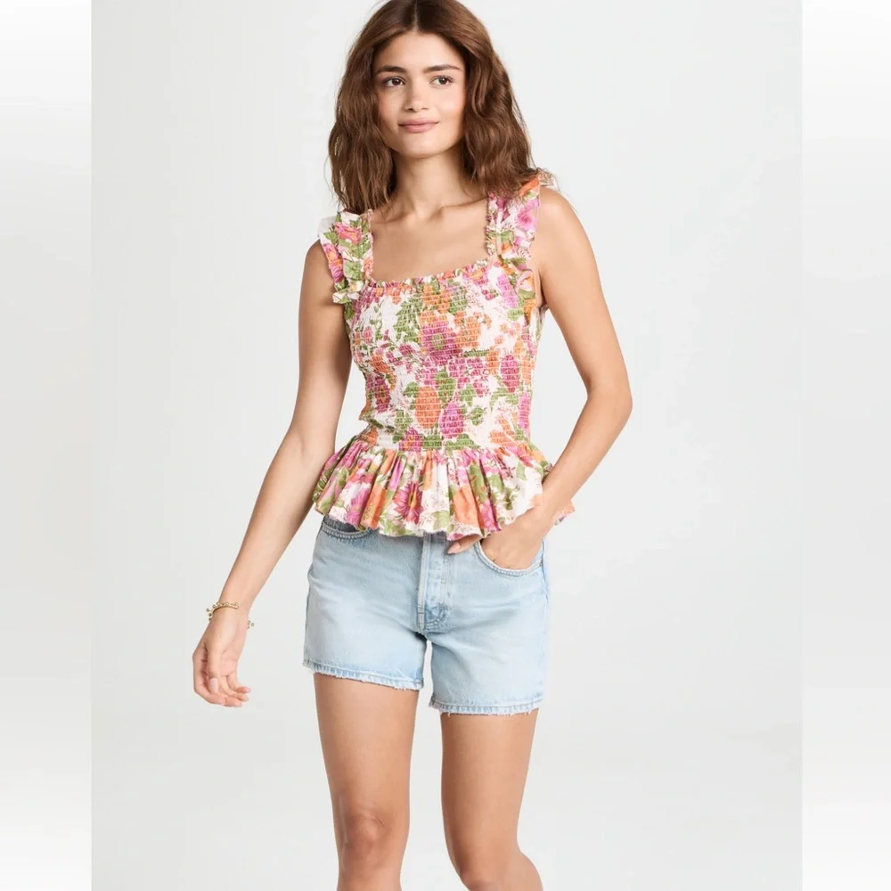 Floral Ruffle Smocked Top - Picture 4 of 13